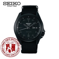 Seiko SRPE69K1 Men's Seiko 5 Sport Automatic Black Dial Black Nylon Strap Watch