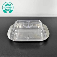 Butter Container - White Butter Fridge Storage Container Butter Storage Box,Metal Butter Box with Li