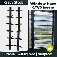 Tingkap Nako 6/7/8 Layers Blade Naco Window Louver Aluminium Window Frame Louvres Window Limiter