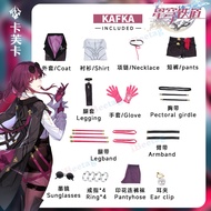 2023 Honkai: ชุดคอสเพลย์ผู้หญิง Star Rail Kafka + วิกผู้หญิงอนิเมะฮาโลวีนชุดงานปาร์ตี้เกมส์ที่ได้เคล