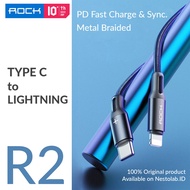 ROCK - R2 TYPE C to LIGHTNING PD FAST CHARGE & SYNC METAL BRAIDED CABLE