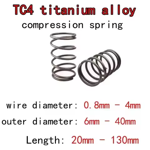 1pcs pipe 0.8/1/1.5/2/2.5/3/4mm Wire Dia TC4 Titanium Alloy Compression Springs Expansion Spring 6mm
