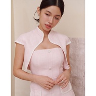 Stella Tweed Cheongsam Bolero Jacket in Pink