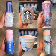 Ready Stock Japan Starbucks 2019 Summer Whale Ocean Glass Mug Water Polo Cup Thermos Cup Straw Cup