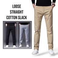 Men's Straight Cut Slack Cotton Pants 🔥 Seluar Slack Lelaki Kain Cotton