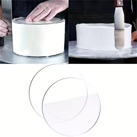 2pcs/Set Acrylic Round Cake Disc 4/6/8/10inch Reusable Happy Birthday Cake Base Plate DIY Cakes Tool