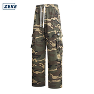 ZEKE Camouflage Cargo Pants Men lalaki Tactical Six PocketWorking Cargo Pant Plain Trouser