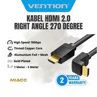 Vention HDMI 2.0 Right Angle Cable 270 Degree 4K 60Hz 3D High Speed - AAQ