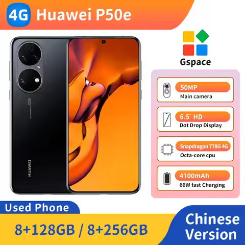 HUAWEI P50E 4g Smartphone HarmonyOS 6.5-inches Screen 50MP Camera 4100mAh Used Phone