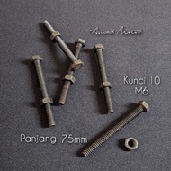 2pcs Coarse Thread Bolts M6x75mm K10 Coarse Thread Bolts 7.5cm long Coarse Thread Bolts Key 10 M6x75