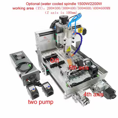 5 Axis CNC Machine 2200W 5 Axis Metal Engraving Machine 6040 4 Axis CNC Router 3040 PCB Engraving 30