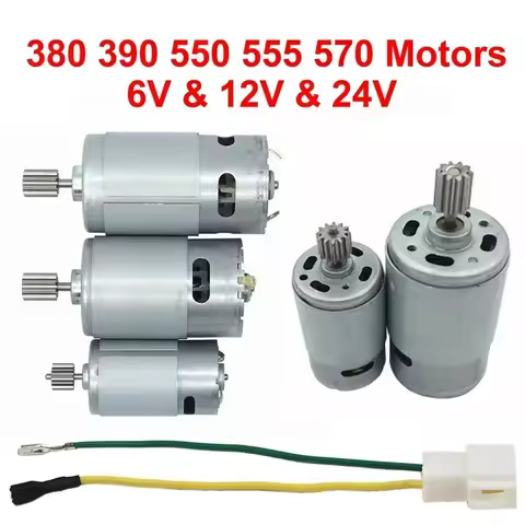 Motors For Kid Electric Car RS550 RS390 RS380 12V 6V / DL555 24V 10 Teeth For Children's Electric Ve