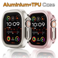 Aluminum Alloy metal +TPU Case For iWatch Ultra 49mm 45mm 41mm Bumper Frame Housing Protector iWatch Series SE 9 8 Ultra 7