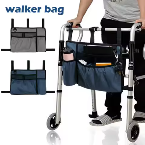 Walker Bag Basket with Cup Holder Suit for Adult Folding Walkers Seniors, Elderly, Handicap Carry St