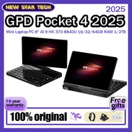 2025 GPD Pocket 4  Mini Laptop PC 8" AI 9 HX 370 8840U 16/32/64GB RAM 1/2TB NVME SSD GPD Pocket4