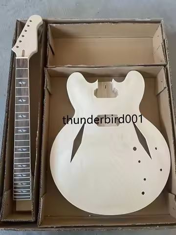 Diy Electric Guitar Kit DG335 Style Silver Accessories Rhombic Hole 6 String Left Hand And Right Han