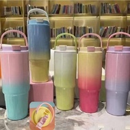 Macaroon Tumbler Gradient Tumbler with Handle 890ml Aesthetic Tumbler Viral Tumbler Stainless Steel 