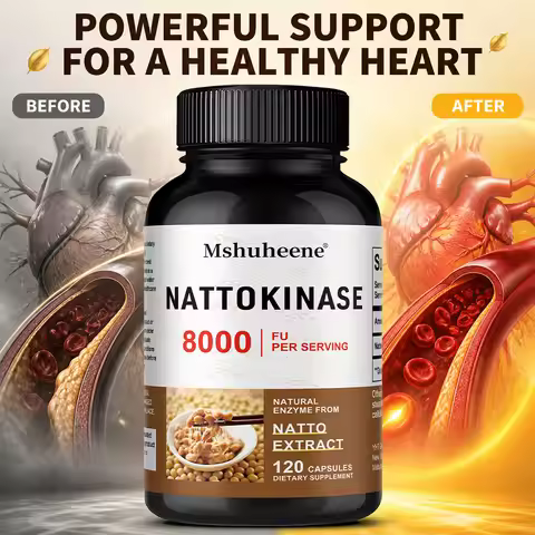Nattokinase Capsules 400mg, Natural Enzyme Supplement for Daily Cardiovascular, Vascular & Immune We