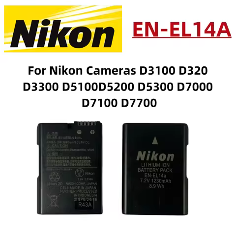 Original EN-EL14 EN-EL14A EL14 Battery Suitable For Nikon Cameras D3100 D3200 D3300 D5100 D5200 D530