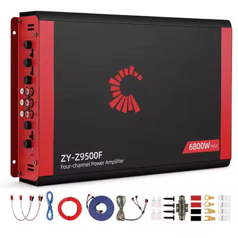 2026 2400W Max 4 Channel Car Amplifier Class AB 4x170W RMS At 2 Ohm 2 Bridged Channels 340W Car Audi