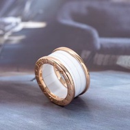 BVLGARI outlet ring 寶格麗 玫瑰金 白陶瓷 戒指