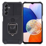 全城熱賣 - 適用於 三星 Galaxy A15 二合一推拉窗插卡PC+TPU手機殼（黑色）