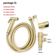 Gold Brushed stainless steel Toilet cleaning Bidet Spray wc Bathroom shower head Douche hand Hose Mu