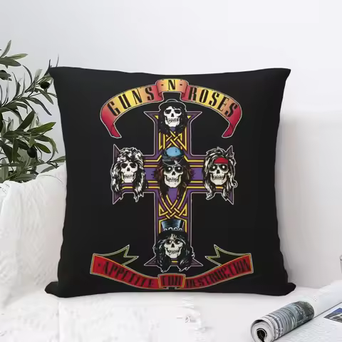 Guns N Rose GNR Logo Square Pillow Case Throw Pillow Steampunk Music Vintage Pillowcover Home Decor