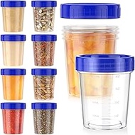 JSCARES 4oz Small Containers with Lids, 10 Sets Salad Dressing Container to Go Airtight Leakproof Co