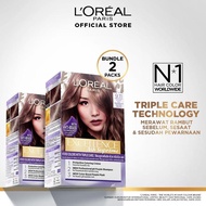 L'Oreal Paris Excellence Ash Supreme #9.11 Silver Ash Hair Color Twinpack (Cat Rambut L'Oreal)