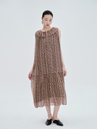 【印花】新中式復古中國風  真絲混紡寬松連衣裙/洋裝