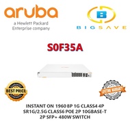 ARUBA S0F35A INSTANT ON 1960 8P 1G CLASS4 4P SR1G/2.5G CLASS6 POE 2P 10GBASE-T 2P SFP+ 480W SWITCH