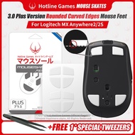 2 Sets Hotline Games 3.0 Plus Gaming Rounded Curved Edges Mouse Feet Skates For Logitech MX Anywhere 2 / 2S Wireless Mouse Feet Replacement