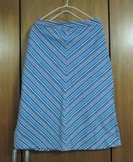 177-藍色條紋A字裙-80