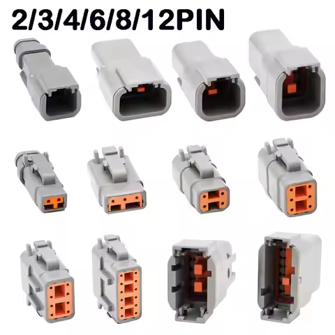 5/20/100 Sets 2-12 Pin Way Deutsch DTM Series Connector 2P 3P 4P 6P 8P 12P Male Female Docking Harne