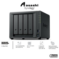 Synology DS925+ 4-Bay NAS Storage (AMD Ryzen R1500B 2.2Ghz 4GB DDR4 ECC 2 x 2.5GbE)