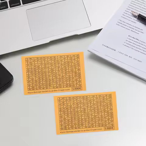 20 Sheets Money Box Stickers Numbered Savings Challenge Jar Labels DIY Budgeting Tracking Decals for