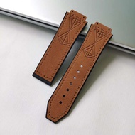 25*19มม. เข้ากันได้กับ Hengbao Hublot สักระเบิดใหญ่ชุดหนังแท้ระเบิดซิลิโคนสายรัดนาฬิกาสายหนัง