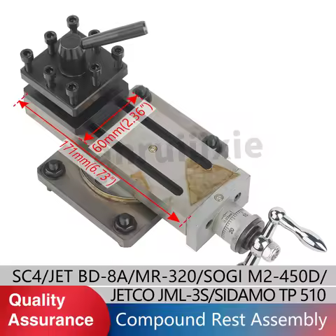 Lathe Tool Holder Compound Rest Assembly Machine Slide Rest for SIEG C4, SC4, M4, SM4