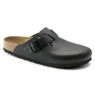BIRKENSTOCK Boston Natural Leather Unisex Regular Width Clogs In Black-60191