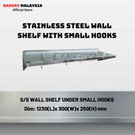 Stainless Steel Wall Mounted Shelf With Small Hooks Racking Kitchen Storage