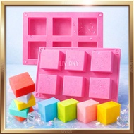 LILIN Silicone Mold Cake Soap Wax Rectangle Square 6 Cavity