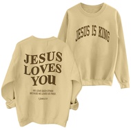 Christian Sweatshirt Women Jesus Loves You Sweatshirt Jesus Is King Hoodie Jesus Faith Shirts Religi