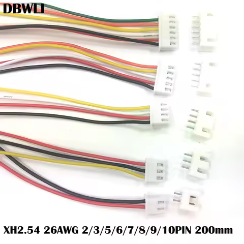 10Sets JST XH2.54 XH 2.54mm Wire Cable Connector 2/3/4/5/6/7/8/9/10 Pin Pitch Male Female Plug Socke