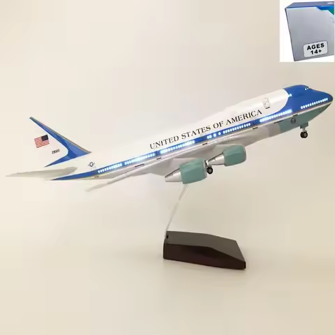 New 17.2in Airplane Model Toys Diecast Resin Boeing 747 Airplane Air Force One Aircraft Airlines Air