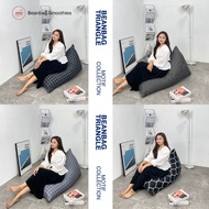 KATUN Yb23ew Bean Bag smoothies Triangle LARGE Cotton Motif PLUS ISI - Bean Bag - Adult Bean Bag