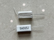 0.5R 5W 0.5 OHM J ขาAxial Ceramic Resistor ( 1 ชุด มี 10 ตัว )