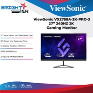 VIEWSONIC VX2758A-2K-PRO-3 27" 240Hz 2K Gaming Monitor