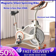 SG-Stock Spin Bike Fitness Bike Indoor Magnetic Dynamic Bike Home Gym Cardio Workout-White/Blue