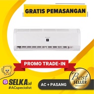 AC SHARP AH-XP6BMY + PASANG AC SPLIT 1/2 PK INVERTER PLASMACLUSTER GARUDA